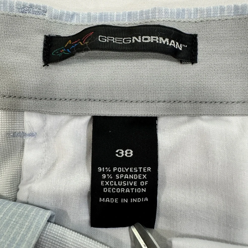 Greg Norman Pinstripe Golf Shorts Mens 38 Blue Performance Stretch‎ | Golfcore
